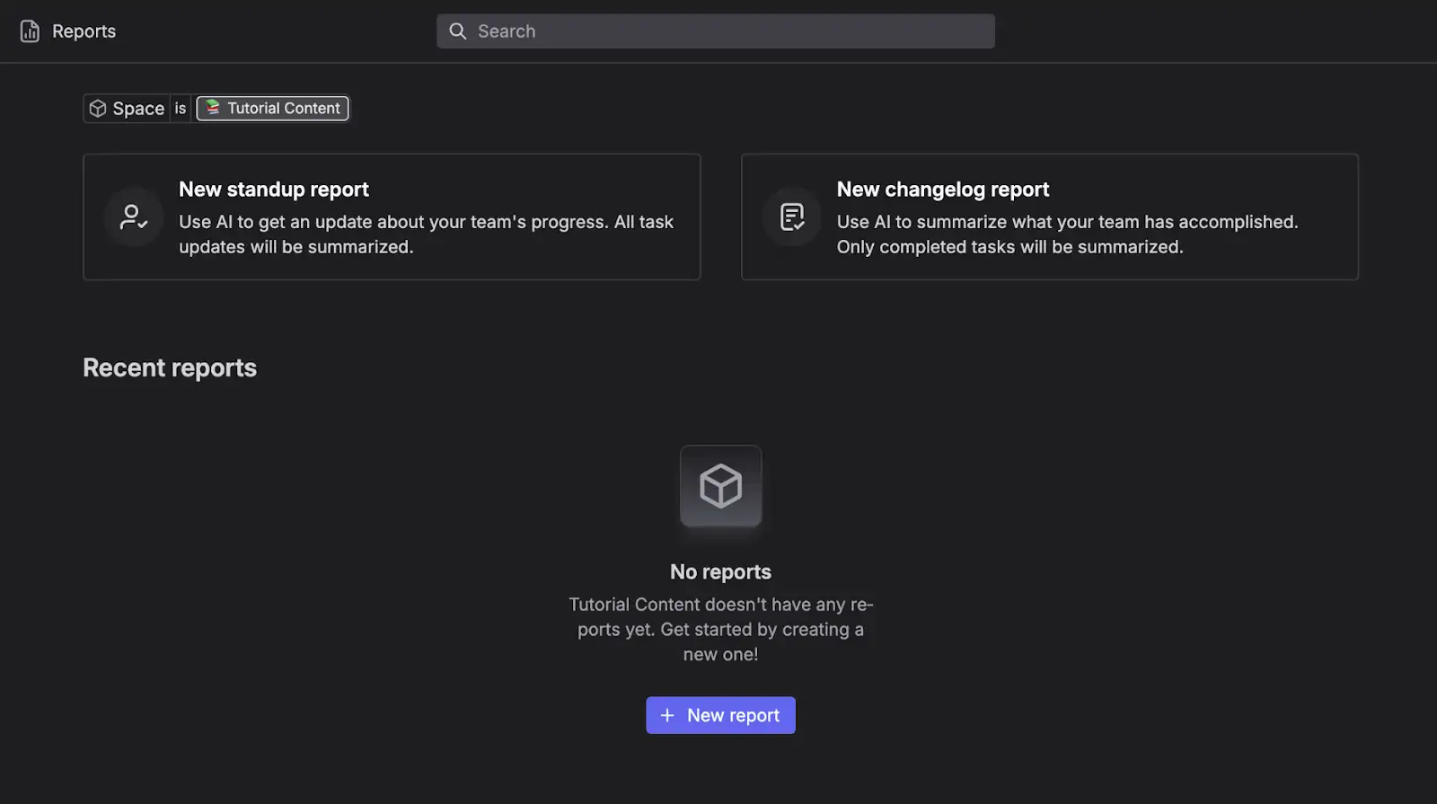 Interface for generating progress reports.