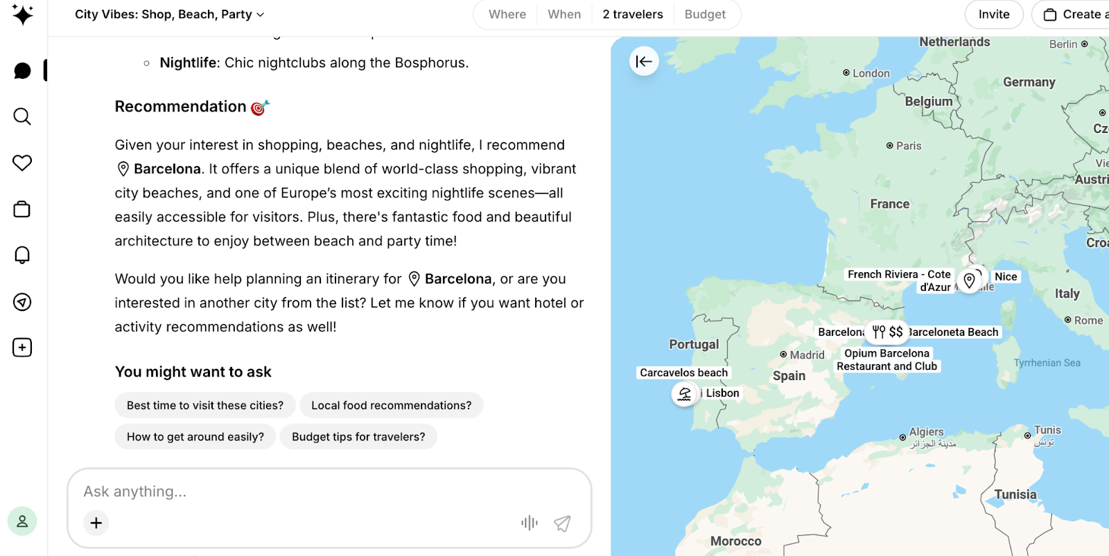 Mindtrip offers instant recommendations from vague queries