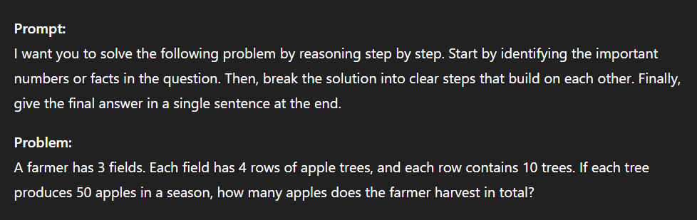 An example of a zero-shot CoT prompt in action