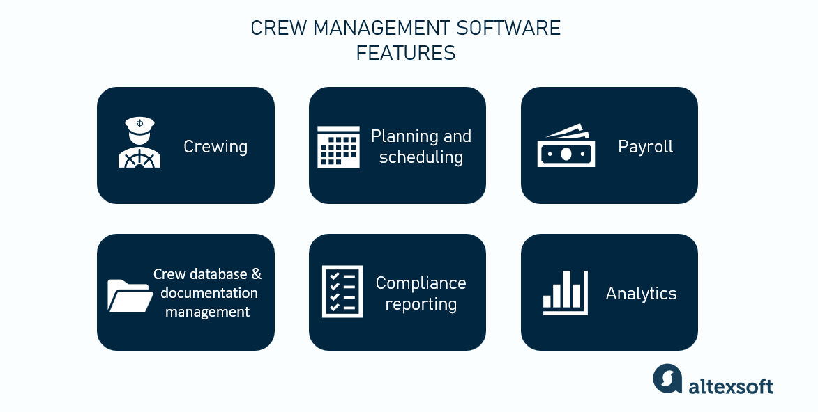 Main crew management software features
