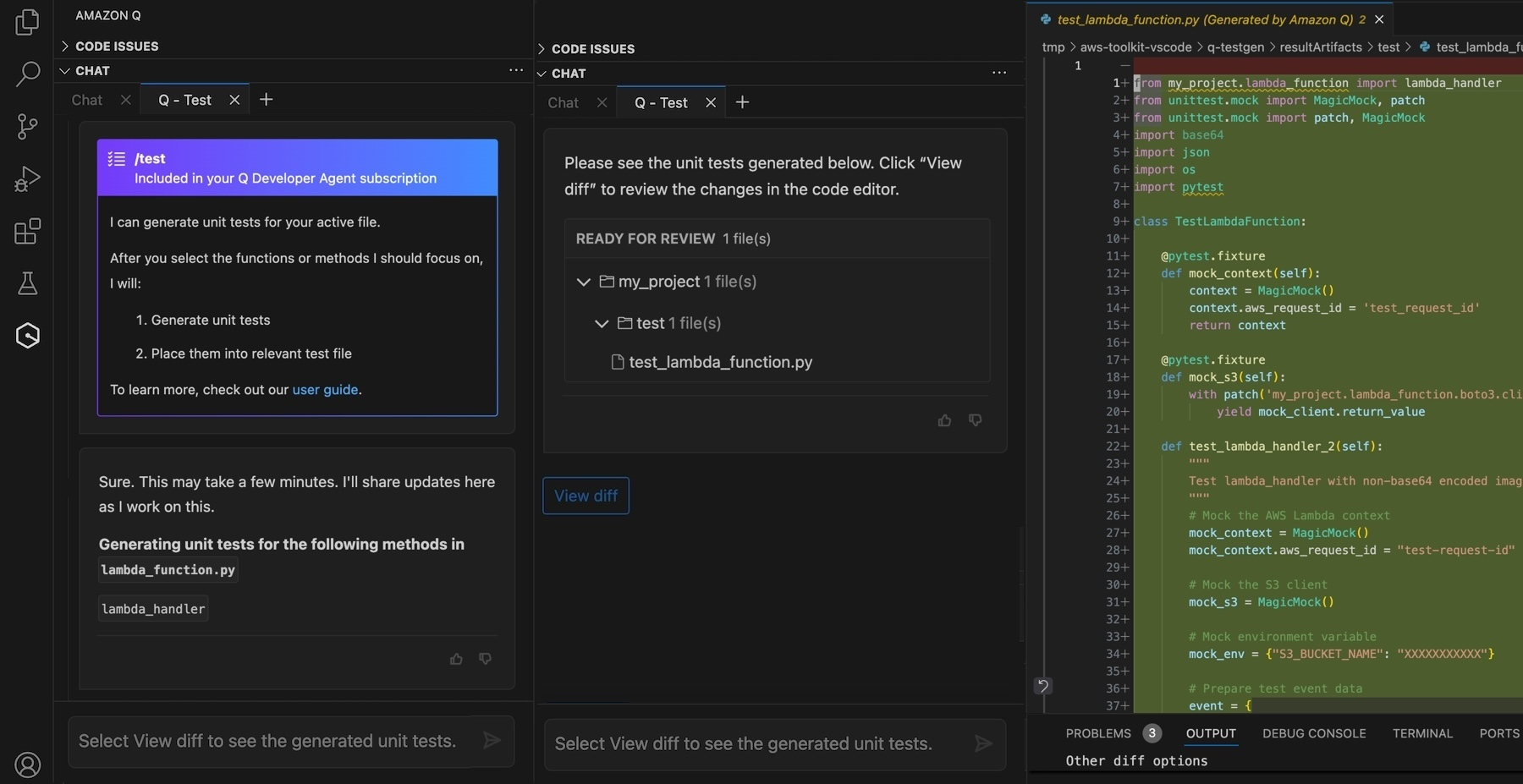 IDE-based interaction with Amazon Q Developer