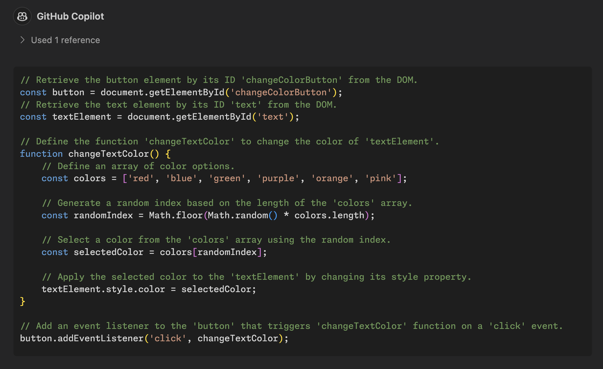 code documentation with GitHub Copilot
